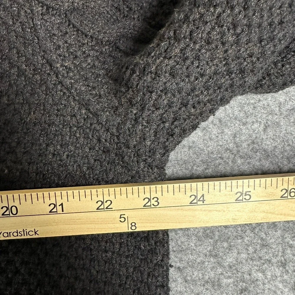 Banana Republic Mens Cable Knit Grandpa Sweater XL Dark Gray Wool‎ Blend